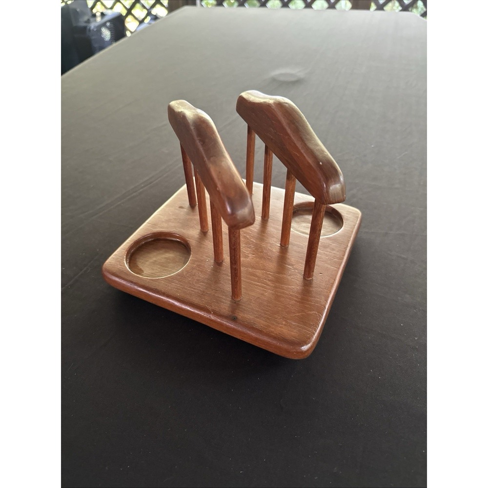 Vintage Gailstyn Sutton Teak Wood Napkin Holder Mid Century Modern Caddy Towle